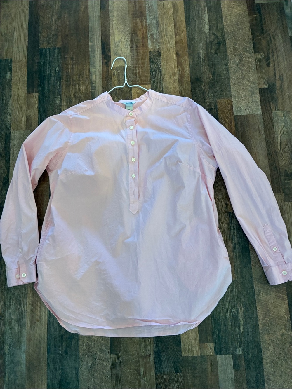 Duluth Trading Co Light Pink Band-Collar Tunic